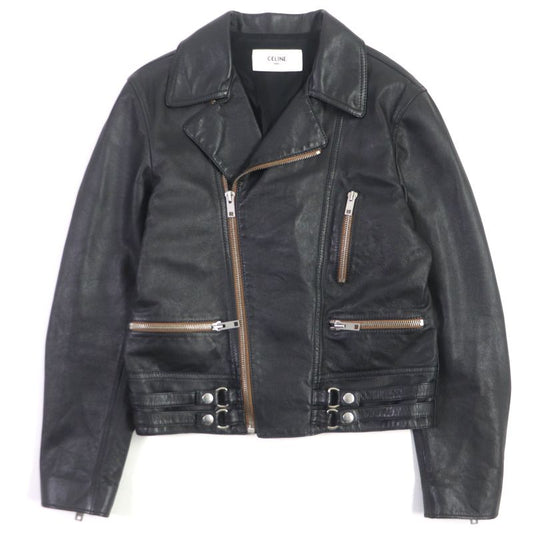 Celine 20SS 2e467297d Eddie Period Washed Calfskin Riders Jacket Black 48 Made