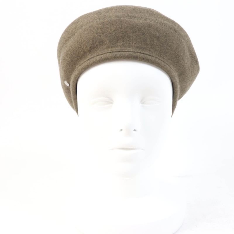 Hermes Saint Honore 100% Cashmere Rayon Beret With Serie Hardware Brown 58 With