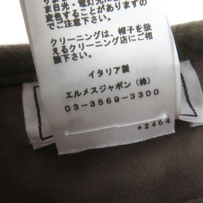 Hermes Saint Honore 100% Cashmere Rayon Beret With Serie Hardware Brown 58 With