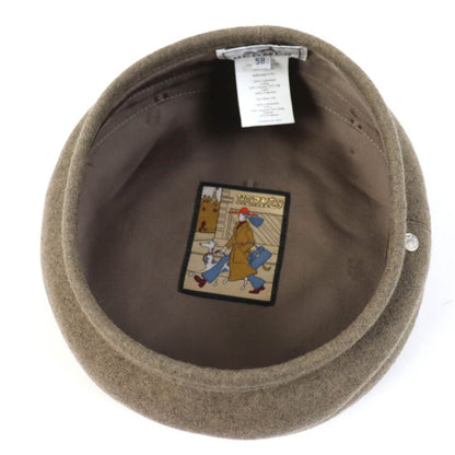 Hermes Saint Honore 100% Cashmere Rayon Beret With Serie Hardware Brown 58 With