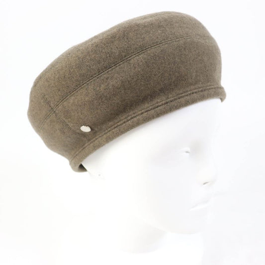 Hermes Saint Honore 100% Cashmere Rayon Beret With Serie Hardware Brown 58 With