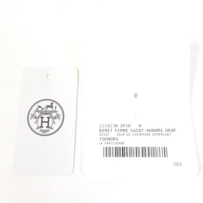 Hermes Saint Honore 100% Cashmere Rayon Beret With Serie Hardware Brown 58 With