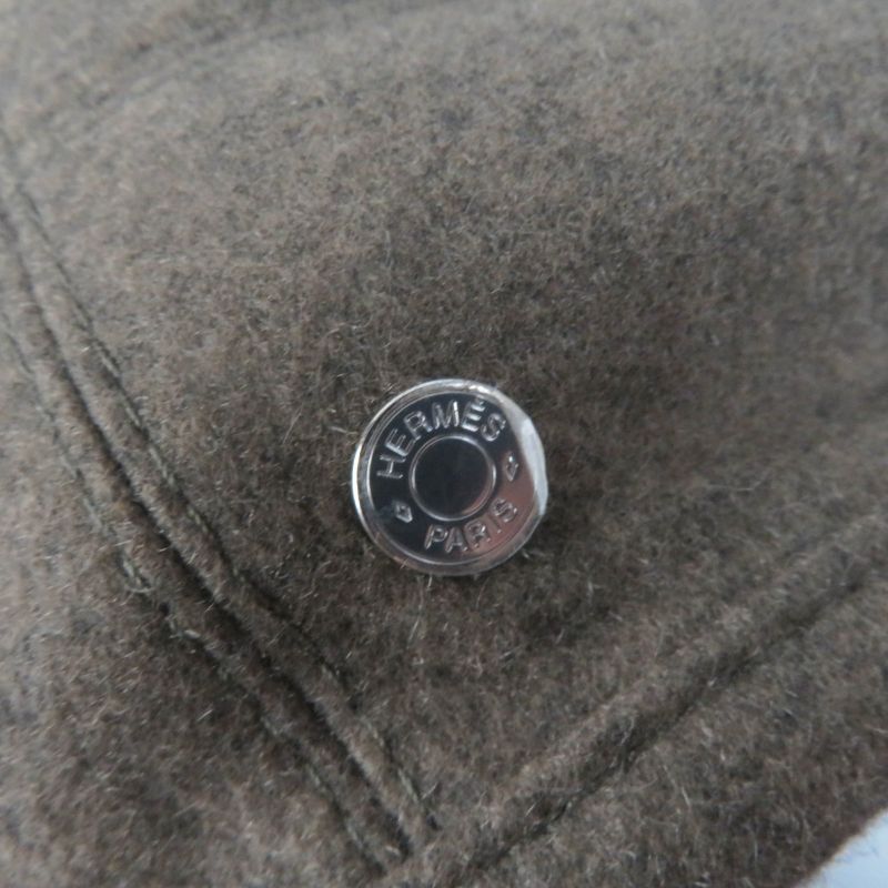 Hermes Saint Honore 100% Cashmere Rayon Beret With Serie Hardware Brown 58 With