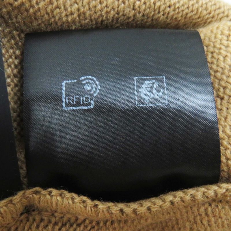 Prada 19 P24z0l 100% Cashmere Crew Neck With Triangle Logo Short Sleeves Brown