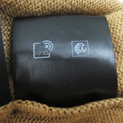 Prada 19 P24z0l 100% Cashmere Crew Neck With Triangle Logo Short Sleeves Brown