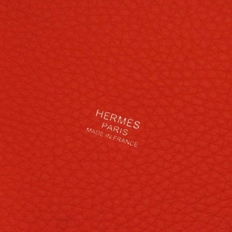 Hermes Picotin Lock PM Orange Minian Silver Hardware Taurillon Clemence