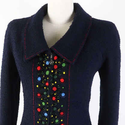 CHANEL Vintage 97A P09685 Wool Monochrome Tweed Setup With Coco Mark Plate