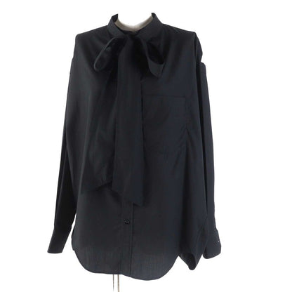 Balenciaga 2019 520497 New Swing 100% Cotton Back Logo Print Bar Tie Long