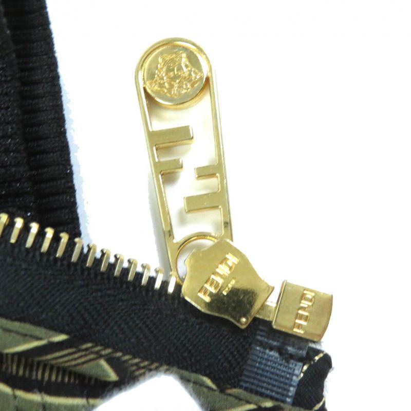 Fendace 22AW Fj7258 Fendi Versace 100% Silk FF Logo Baroque Pattern Mid Sleeve