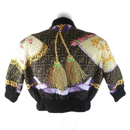 Fendace 22AW Fj7258 Fendi Versace 100% Silk FF Logo Baroque Pattern Mid Sleeve