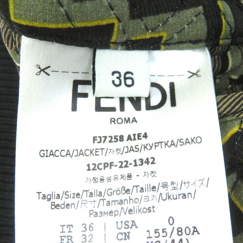 Fendace 22AW Fj7258 Fendi Versace 100% Silk FF Logo Baroque Pattern Mid Sleeve