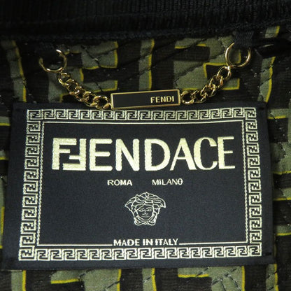 Fendace 22AW Fj7258 Fendi Versace 100% Silk FF Logo Baroque Pattern Mid Sleeve