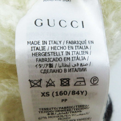 Gucci Adidas 717297 Cropped Long-sleeved Knit With Mohair Trefoil Buttons