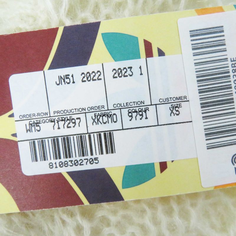 Gucci Adidas 717297 Cropped Long-sleeved Knit With Mohair Trefoil Buttons