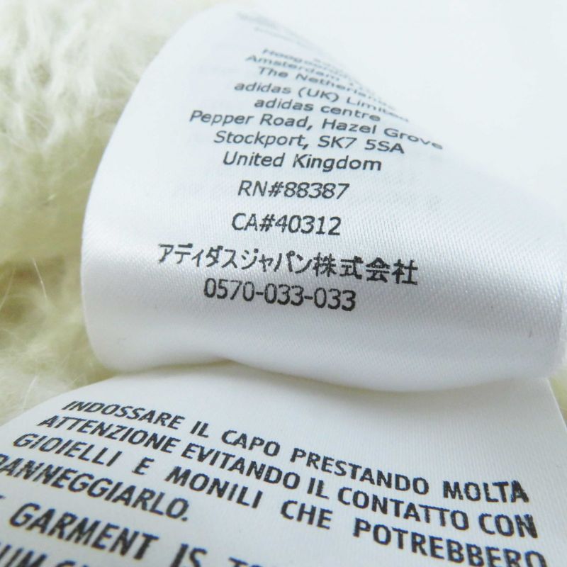 Gucci Adidas 717297 Cropped Long-sleeved Knit With Mohair Trefoil Buttons