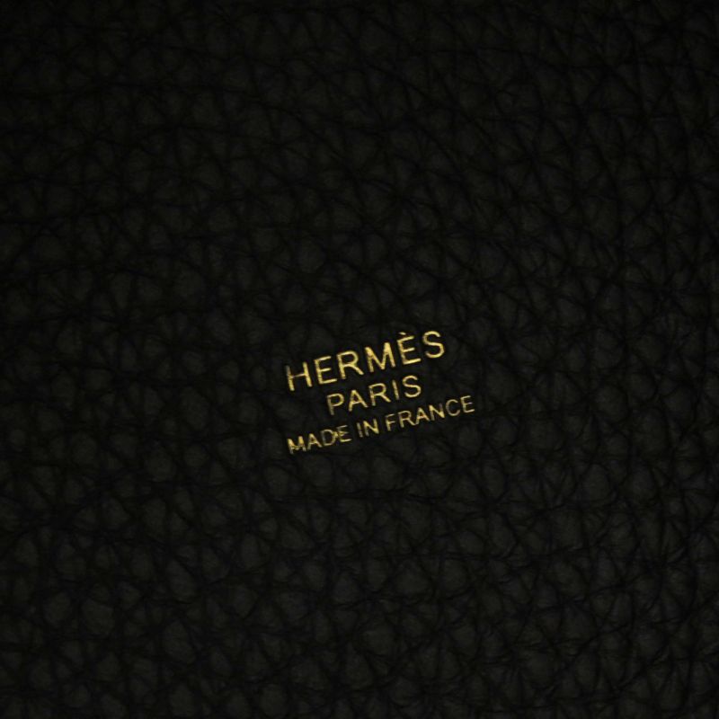 Hermes Picotin Lock PM 18 Gold Hardware Taurillon Clemence Handbag Black W