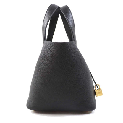 Hermes Picotin Lock PM 18 Gold Hardware Taurillon Clemence Handbag Black W