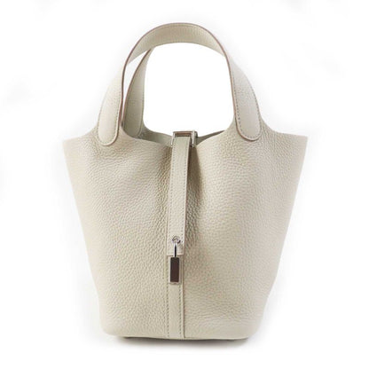 Hermes Picotin Lock PM 18 Beton Silver Hardware Taurillon Clemence Handbag