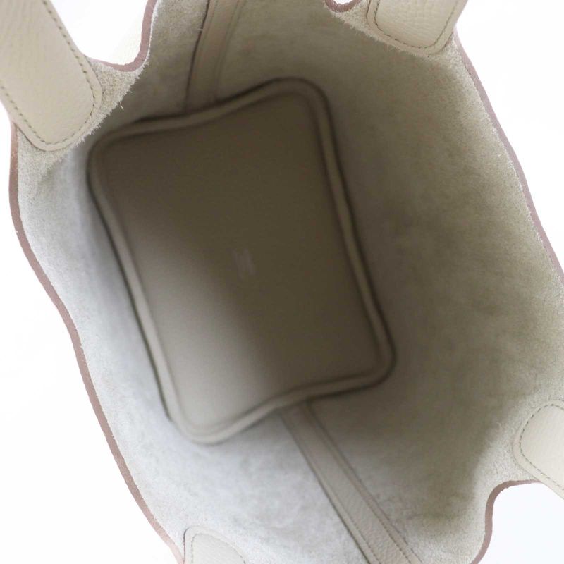 Hermes Picotin Lock PM 18 Beton Silver Hardware Taurillon Clemence Handbag