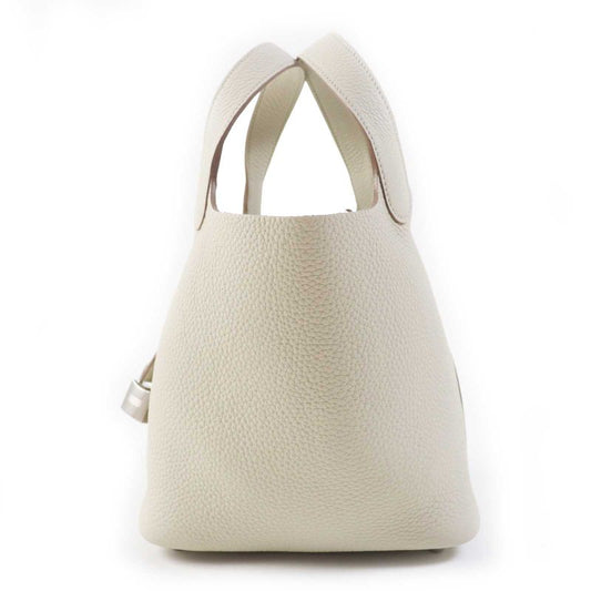 Hermes Picotin Lock PM 18 Beton Silver Hardware Taurillon Clemence Handbag