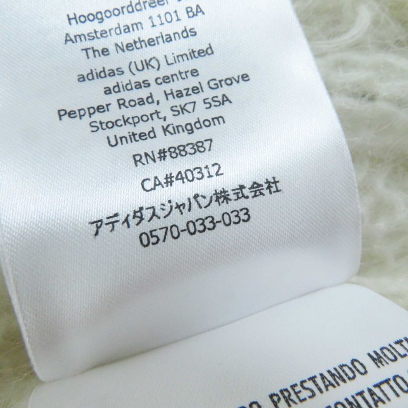 Gucci Adidas 713023 Mohair Trefoil Turtleneck Cropped Long Sleeve Knit White