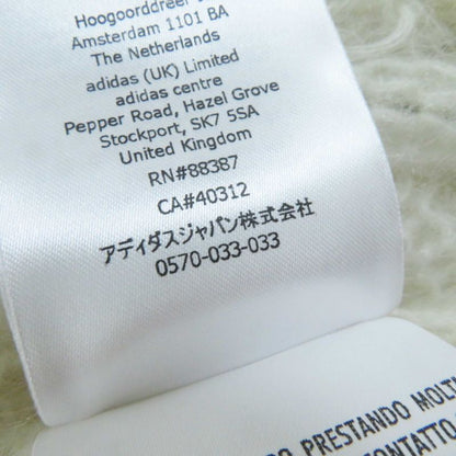 Gucci Adidas 713023 Mohair Trefoil Turtleneck Cropped Long Sleeve Knit White