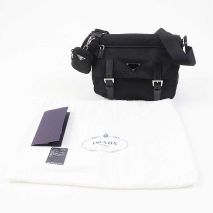 Prada 1bd953 Re-nylon Shoulder Bag With Pouch NERO Black Storage With Bag