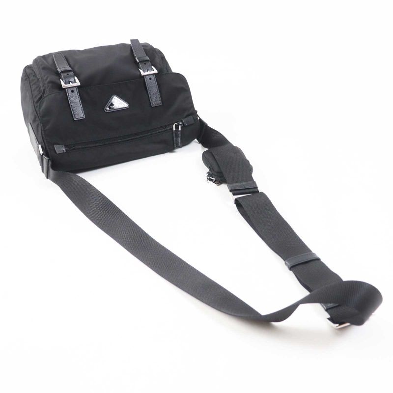 Prada 1bd953 Re-nylon Shoulder Bag With Pouch NERO Black Storage With Bag