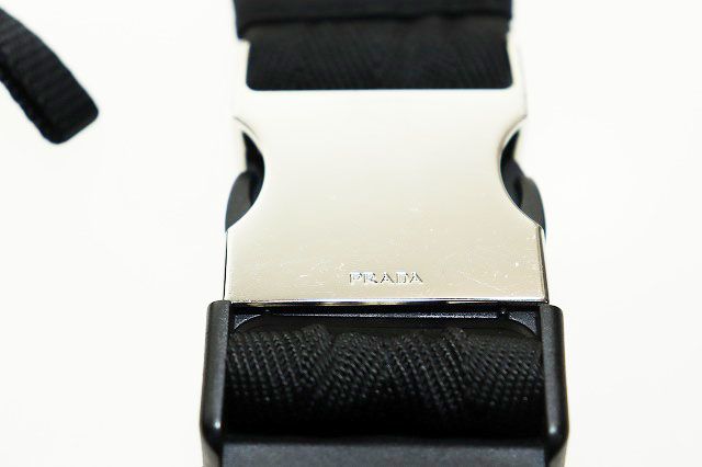 Prada Body Bag Black 2vl005 Waist Bag Nylon Triangle Plate [brand Vintage