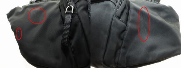 Prada Body Bag Black 2vl005 Waist Bag Nylon Triangle Plate [brand Vintage