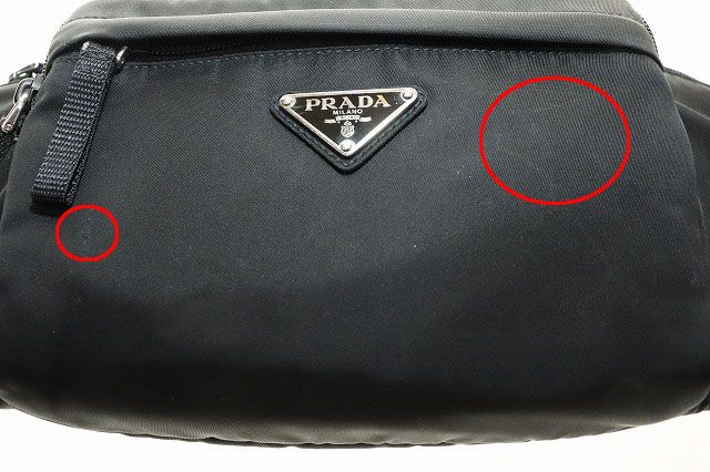 Prada Body Bag Black 2vl005 Waist Bag Nylon Triangle Plate [brand Vintage