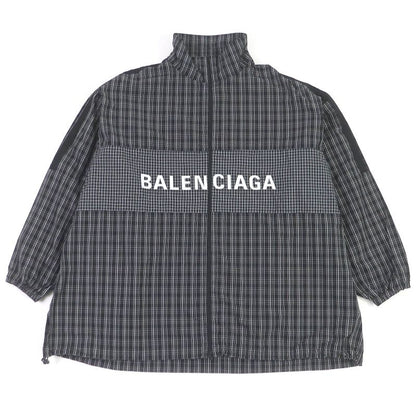 Balenciaga 19SS 571439 Logo Embroidery Oversized Poplin Check Shirt Blouson
