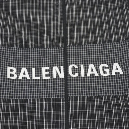 Balenciaga 19SS 571439 Logo Embroidery Oversized Poplin Check Shirt Blouson
