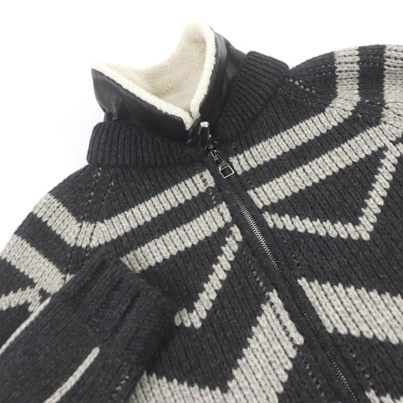 Louis Vuitton 13AW Camel 100% Collar Mouton Lamb Leather Use Karakoram Cowtin