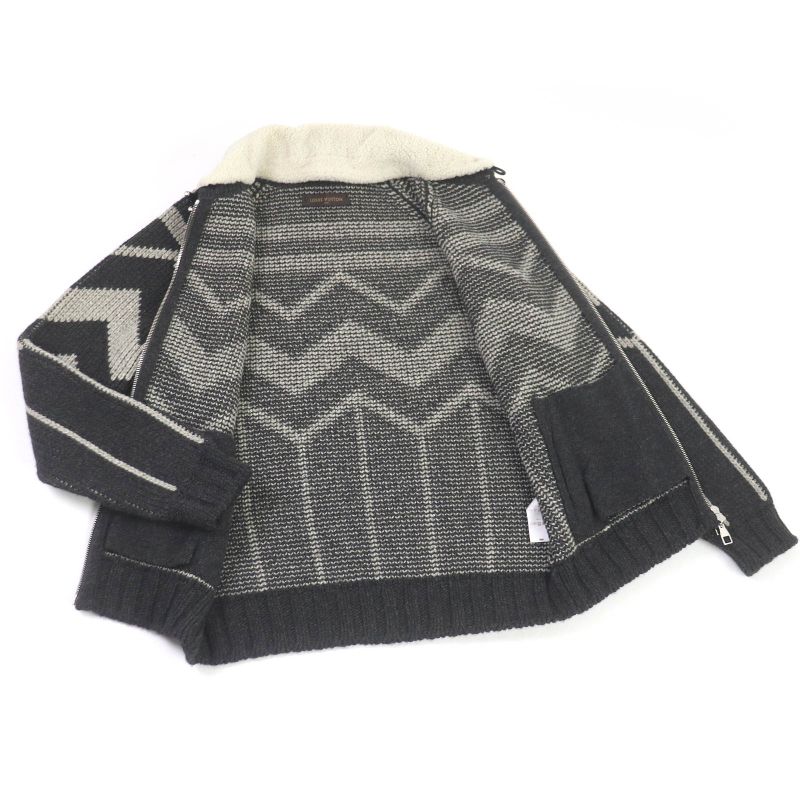 Louis Vuitton 13AW Camel 100% Collar Mouton Lamb Leather Use Karakoram Cowtin