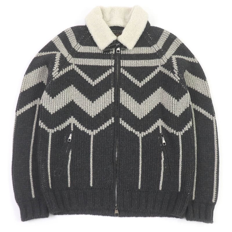 Louis Vuitton 13AW Camel 100% Collar Mouton Lamb Leather Use Karakoram Cowtin