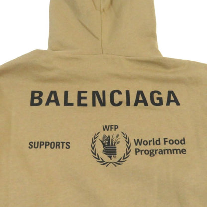 Balenciaga 22SS 600583 100% Cotton WFP Logo Print Pullover Hoodie Beige XS Made