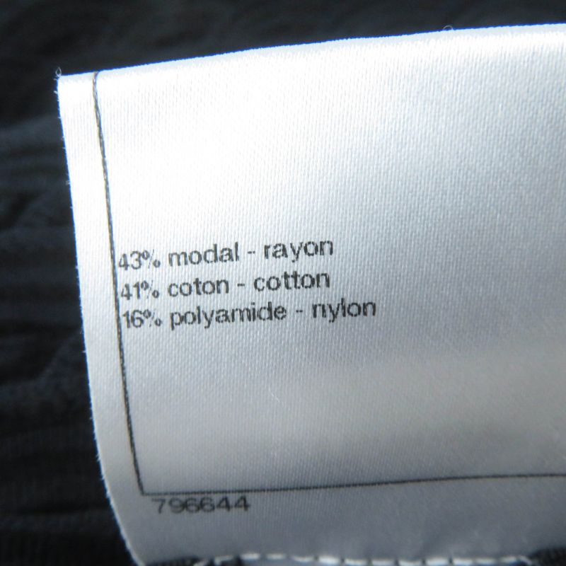 CHANEL P41318k03035 Cotton Tight Skirt With Coco Mark Black Navy 38 Made In