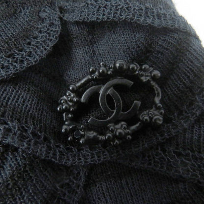 CHANEL P41318k03035 Cotton Tight Skirt With Coco Mark Black Navy 38 Made In