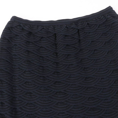CHANEL P41318k03035 Cotton Tight Skirt With Coco Mark Black Navy 38 Made In