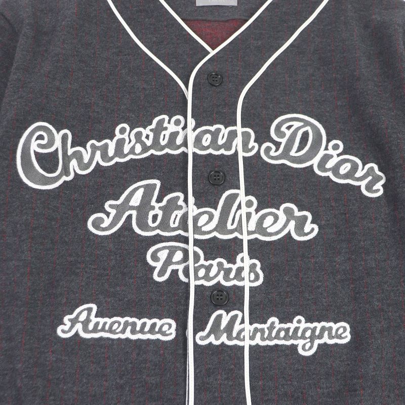 DIOR Homme 21AW 213j530a0663 Atelier Wool Cotton Stripe Short Sleeve Baseball