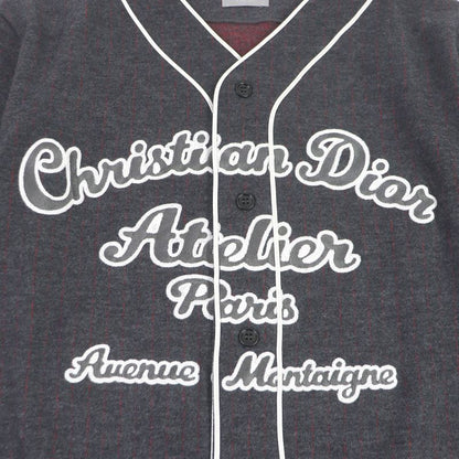 DIOR Homme 21AW 213j530a0663 Atelier Wool Cotton Stripe Short Sleeve Baseball