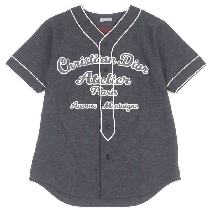 DIOR Homme 21AW 213j530a0663 Atelier Wool Cotton Stripe Short Sleeve Baseball