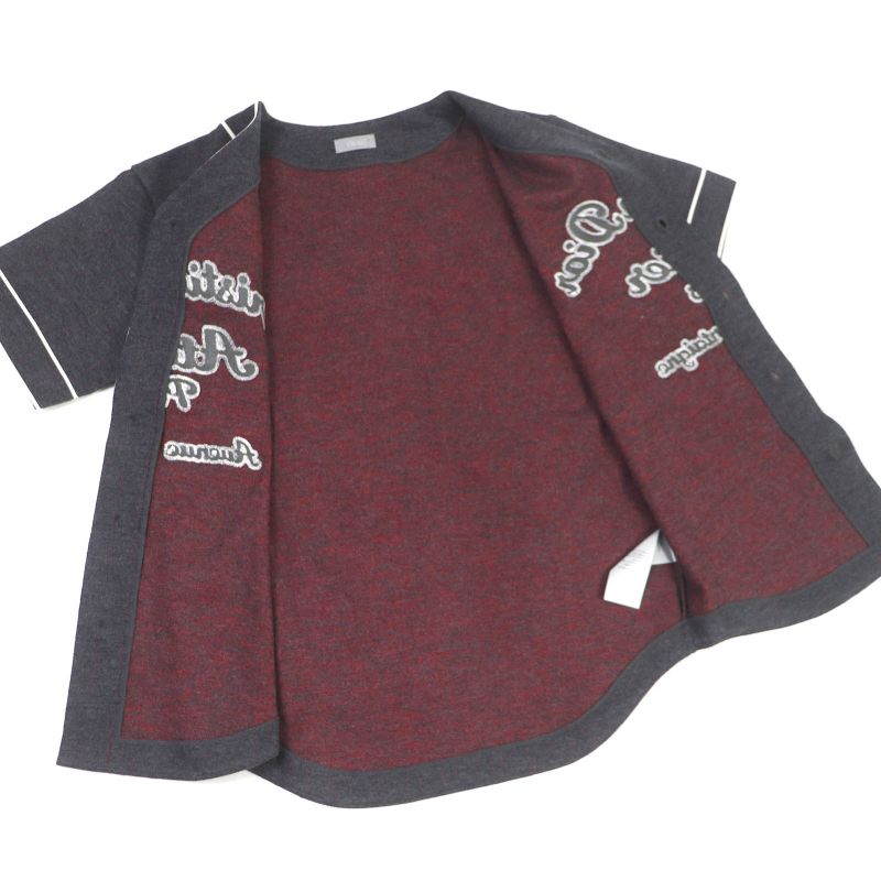 DIOR Homme 21AW 213j530a0663 Atelier Wool Cotton Stripe Short Sleeve Baseball