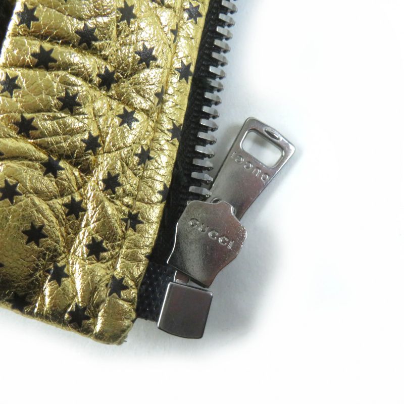 Gucci 19AW 519455 Lamb Skin Guccy Back Logo Bomber Jacket Gold 38 Made In Italy