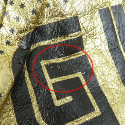 Gucci 19AW 519455 Lamb Skin Guccy Back Logo Bomber Jacket Gold 38 Made In Italy