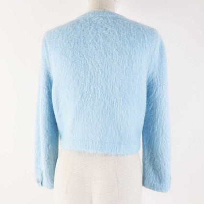 CHANEL P62193 19B Cashmere Alpaca Rhinestone Coco Button Shaggy Knit Cardigan