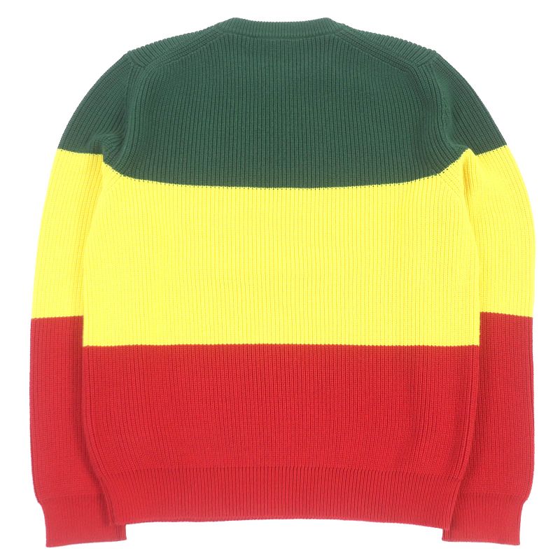 Louis Vuitton 21SS Jamaican Stripe Pullover LV Logo Long Sleeve Knit Sweater