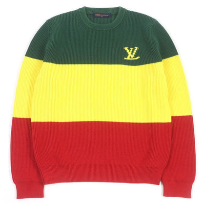 Louis Vuitton 21SS Jamaican Stripe Pullover LV Logo Long Sleeve Knit Sweater
