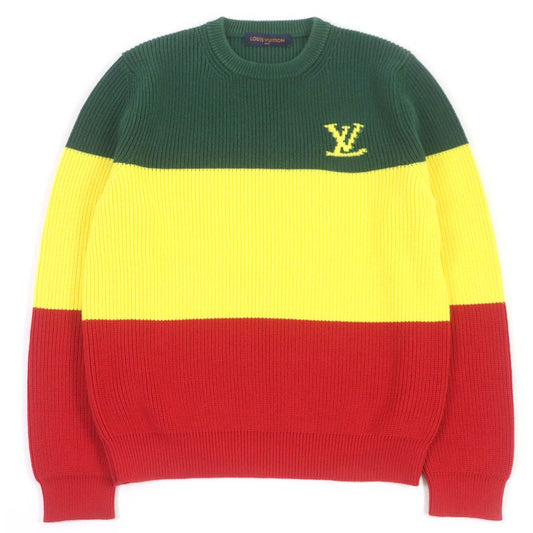 Louis Vuitton 21SS Jamaican Stripe Pullover LV Logo Long Sleeve Knit Sweater
